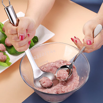 Stainless Steel Pressed Meatballs Spoon God Ware Home Squeeze Meatballs Maker Fried Round Submold Scoop Spooners Maker