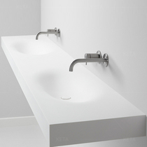 White matte wall-mounted double basin Wash basin Wash basin Sink basin Under the sink Embedded basin Household balcony customization