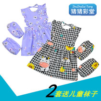 Male and female children cotton bibs eating clothes baby clothes baby sleeveless clothes waterproof apron childrens painting clothes