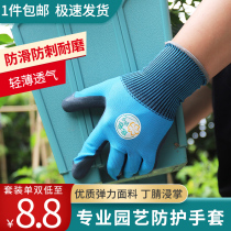 Natural latex gardening floral gloves stab-proof non-slip wear-resistant waterproof pulling grass breathable multifunctional protective gloves