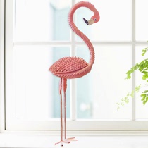 DIY Flamingo triangle insert origami material contains glue brush and paper tutorial educational toys