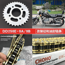 Suitable for earth Eagle king DD250G-2N DD250E-9 sets of chain tooth plate size flying sprocket characteristics and oil seal chain