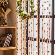 (Han) Wooden bead curtain Custom decorative curtain curtain partition curtain partition curtain solid wood beads handmade art INS