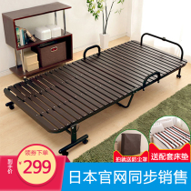 Japanese solid wood folding bed sheet peoples bed Office lunch break nap bed Hard board bed Extra bed Childrens sister-in-law escort bed