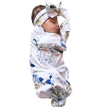 Newborn Baby Girl Boy Floral Wearable Blanket