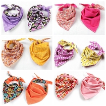 Autumn Winter baby Childrens Triangle Towel baby Saliva Towel Big pure cotton 100 lap scarf headscarf Double face round mouth South Korea