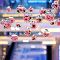 Plastic transparent flower ball Tanabata jewelry store charm decoration decoration mall shop hanging decoration Creative beauty Chen window ceiling