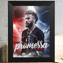 (1) Football photo frame Paris Neymar poster table painting hanging painting photo wall painting souvenir birthday gift New Year