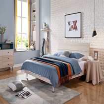 Quanyou home bedroom furniture Nordic style Board wood double bed (excluding delivery) home