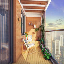 Kyushu and room good mother balcony courtyard outdoor anticorrosive wood floor