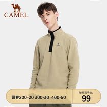 Camel sportswear pullover plus velvet yoga suit top Autumn and winter fleece long-sleeved warm jacket T-shirt women