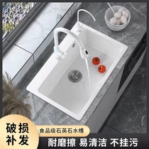 Quartz stone white sink large single tank counter kitchen sink sink Granite Wash basin sink sink