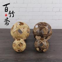 Photography ornaments Zizhu ball Bamboo crafts Small Cuju small bamboo ball High-grade bamboo art boutique bamboo woven toys
