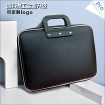 Briefcase hard case Mens laptop bag 15 inch civil servant business Hand bag exhibition bag leather bag custom pattern