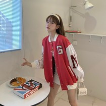 90s American Spice Girls * Leisure Set Women Heavy Industry Embroidery Baseball Dress Jacket Skirt