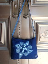 Batik bag custom messenger bag canvas bag literary bag special gift gift intangible cultural heritage craft plant blue dye