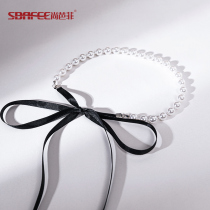 Shang Bafei Latin Dance Accessories Female Pearl Necklace Strap Bow Neckchain Clavicle Chain Can Adjust freely A079