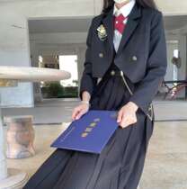 Basic super long bear mansion small set JK uniform dress Orthodox black thick cyanotic spring autumn suit strap skirt