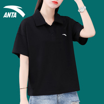 Anta short sleeve t-shirt women loose 2021 summer new foreign style insPOLO shirt lapel short coat women tide