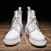 White Martin Boots Men High British Style Leather Gang Boots Inch trendy shoes Mens Shoes Joker Mens Leather Boots