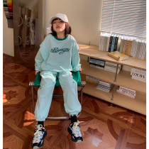 nunubby boomer girl sports suit spring dress new foreign air sweatshirt casual pants CUHK child two sets