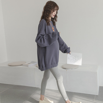 Pregnant Womens Clothing Spring Dress Medium Long Jacket Tide Spicy Mother Loose Blouse Fashion style Suit Casual Spring And Autumn Gestation Maternity Dress