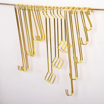 Upper wall adhesive hook Gold S hook clothing store adhesive hook hanging clothes S hook hanger display rack wall yellow titanium hanging clothes