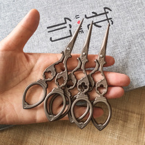 Vintage scissors tailor tea bag thread head Home cross stitch handmade portable hand-made portable small scissors