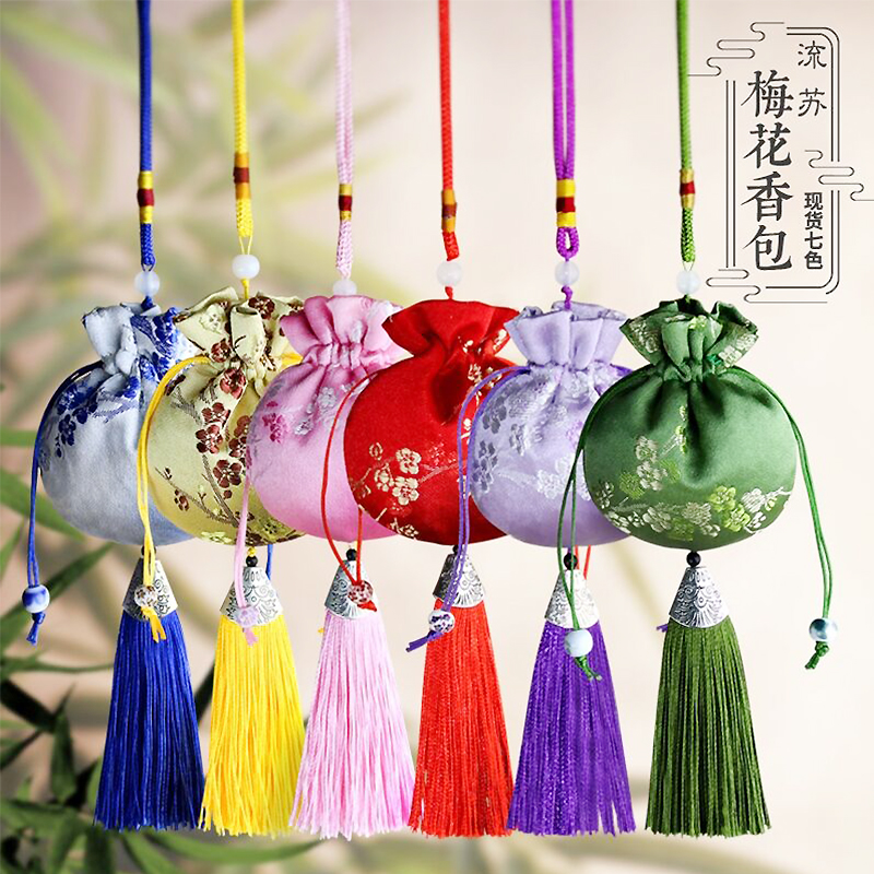 端午節の小袋、古代風の刺繍シルク、携帯用小袋ペンダント、中国風の宮殿ポーチ、小袋空袋