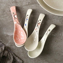Japanese-style tap spoon household ceramic spoon porcelain spoon meal spoon tablespoon large soup spoon