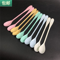 20 coffee spoon milk mixing spoon colored pudding spoon plastic milk tea mixing stick