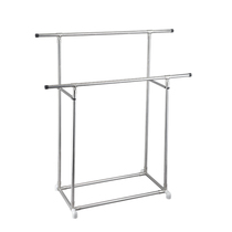 Stainless Steel Clotheshorse Indoor Balcony Sunning by Baby Diaper Rack Lifting Telescopic Hand Landing Thickened Double Pole