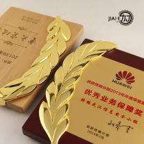 JIAHE Plus Medal New Solid Wood Medal Metal Medal Solid Wood Authorized Brand Wheat Ear Solid Wood Brand Spot