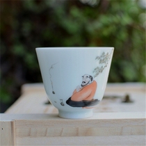 Jingdezhen handmade Jade mud painted white porcelain cup private Cup Tea Cup