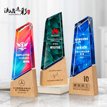 Crystal trophy custom medal custom love license honor new creative color printing lettering outstanding staff