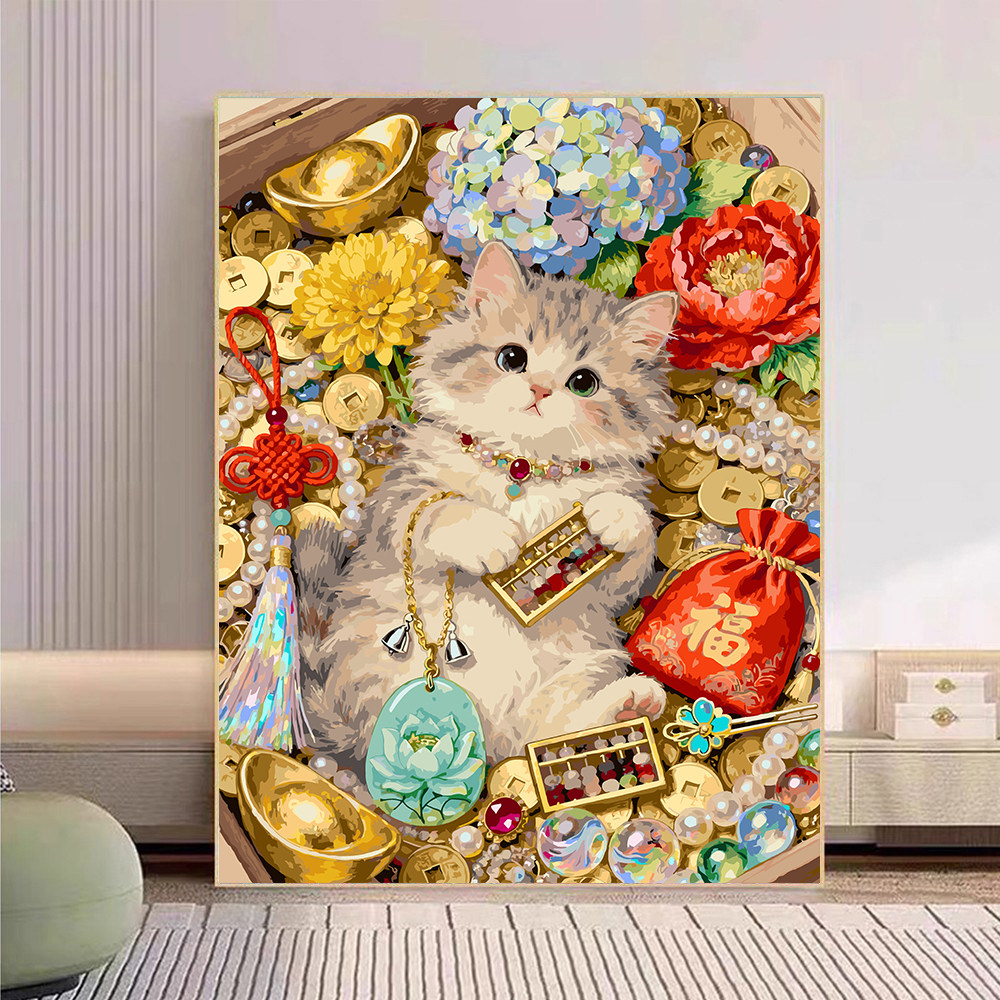 招财猫数字油画-招财猫数字油画促销价格、招财猫数字油画品牌- 淘宝