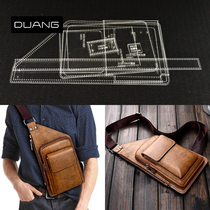diy handmade leather version drawing acrylic template mens chest bag backpack shoulder bag paper pattern