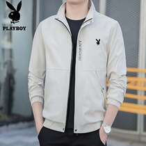 Playboy short jacket mens top Autumn and winter tide stand-up collar zipper cardigan coat Casual windbreaker jacket