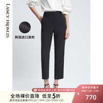 Langzi work trousers womens 2021 summer professional thin small feet black formal thin suit pants nine-point pants
