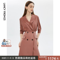 Langzi French vintage commuter casual temperament waist-grazing suit dress womens fall 2022 new skirt