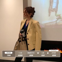Yuan plus one high-end leather small leather jacket womens short suit sheepskin 2021 new spring and autumn haining