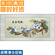 Su embroidery hand embroidery finished products birthday gifts Songhe year extension decorative hanging paintings Modern Chinese style send the elderly elders