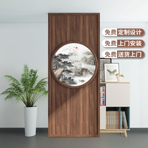 New Chinese-style screen partition solid wood living room entrance door entrance brake bedroom block home modern simple seat screen