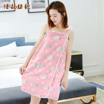 Bath skirt tube three-layer gauze bath towel can be worn home bathrobe cotton conjoined home Bath skirt beauty salon bath towel