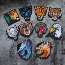Tiger Tigers Wolf Head Bearhead Embroidered Magic Patch Eagle Mark Arm Badge With DIY Patch Dragon Morale Badge