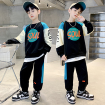 Childrens clothes boy Spring clothing suit 2022 new spring and autumn Chinese CUHK Tong Spring Fried Street Sports Handsome and Qi Wei Clothing Tide