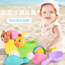Swimming pool Toys children bathing costums 4 pieces of shower water bottles Water Kettle Suit Soft Glue Beach Bucket Toys