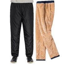 Winter middle aged mens cotton pants gush thickened with fat old man tightness waist casual pants fattener daddy plus fats up