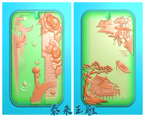 Jade carving figure landscape square plate carving lady peony flower beauty landscape plate fine carving figure landscape figure 46 cards double-sided