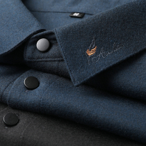 Exquisite embroidery skin-friendly soft warm grind plush base shirt men autumn and winter business men slim long sleeve shirt
